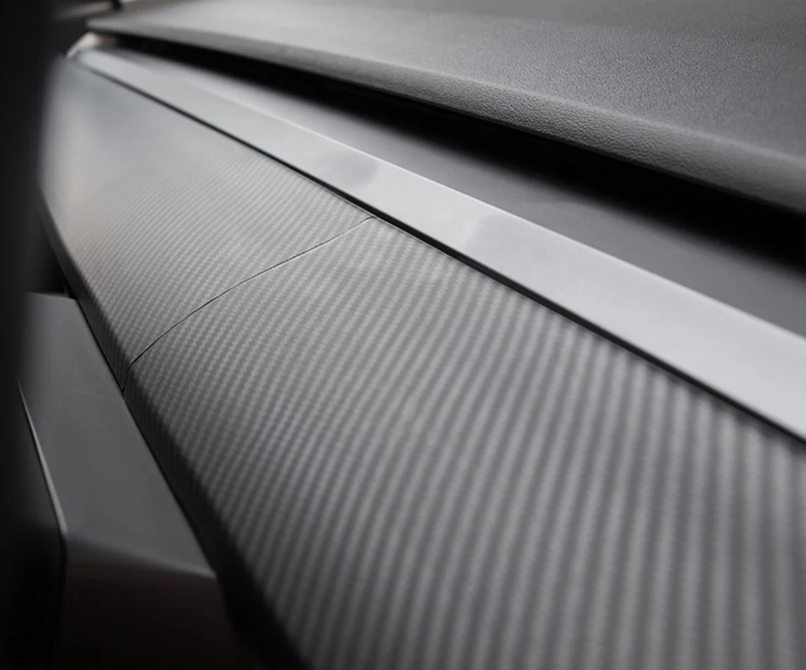 2pcs Overlay Carbon Fiber Pattern ABS Dashboard Interior Panel Trim for 2021 2022 Tesla  Model 3 Model Y