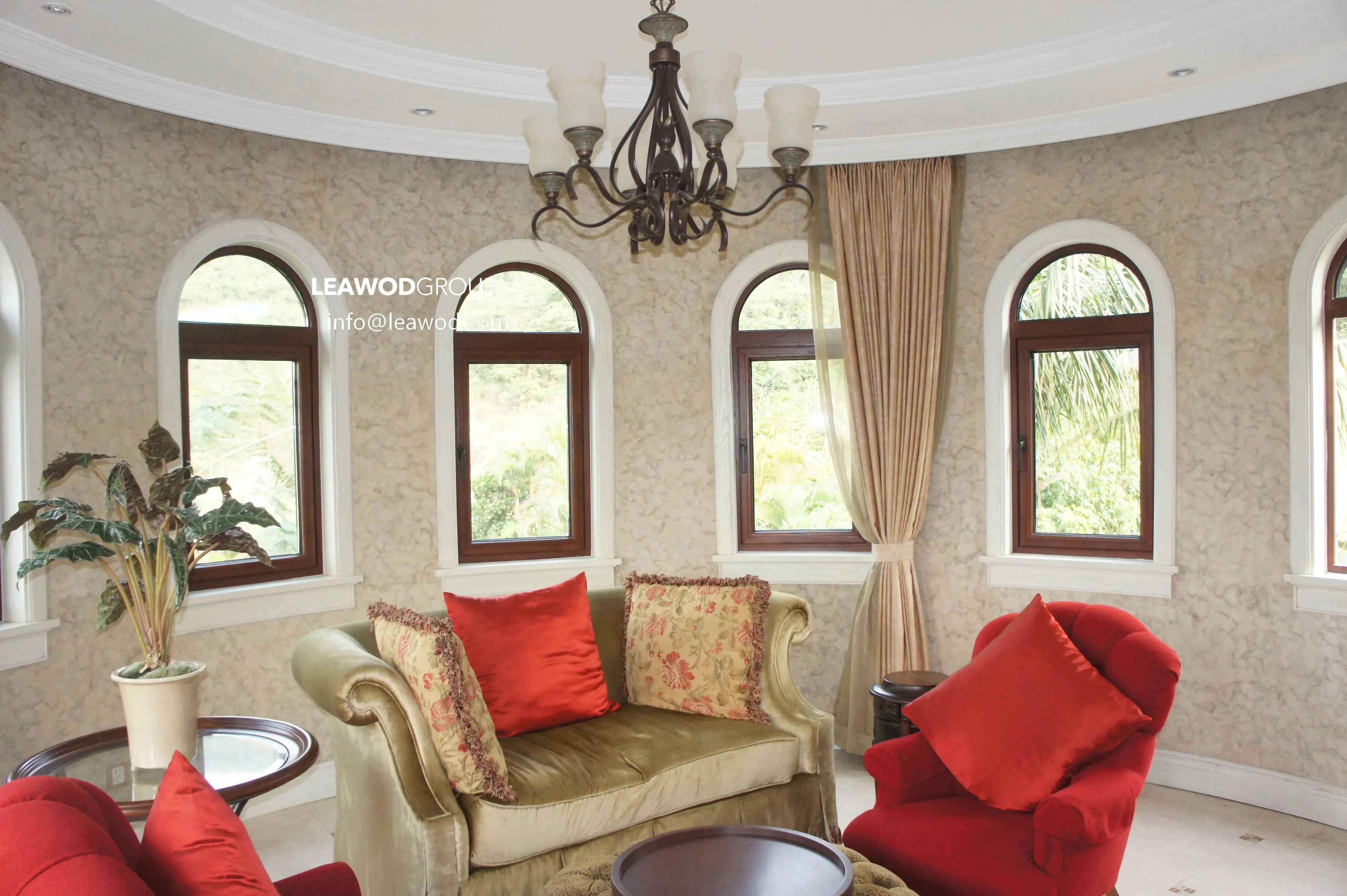 Seamless Welding Arched Window Factory Hot Sale Double Panel Glass customization Arc Smart Window