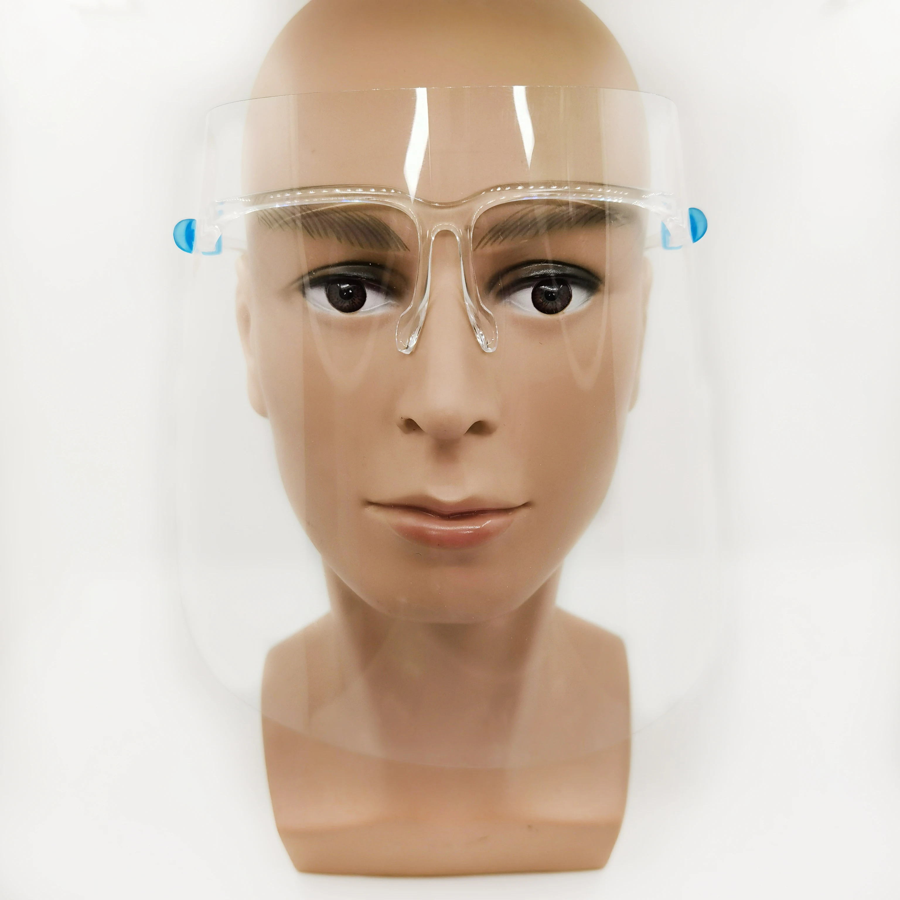 
Transparent Plastic Faceshield with Glasses Frame Protective Anti Fog Face Shield 