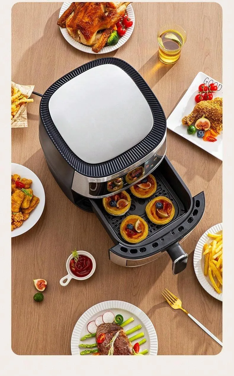 Factory Cheap Price Custom Logo High Quality Home 8l Intelligent Timing Electric Hot Deep Air Fryers With Rotisserie