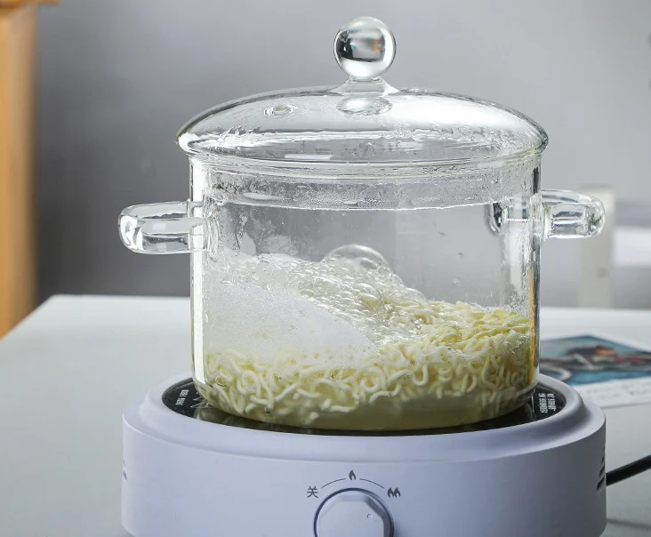 New arrival Glass Saucepan with Cover Heat-resistant Glass Stovetop Pot and Pan with Lid The Best Handmade Glass Cookwar