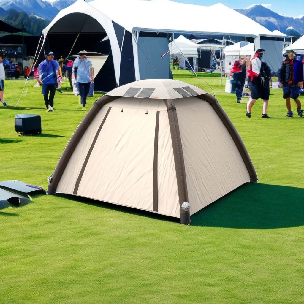 2024 Fashion Oxford Mosquito-Proof Camping Inflatable Bubble Tents 4 Persons Waterproof Outdoor With  Eight Solar Panels