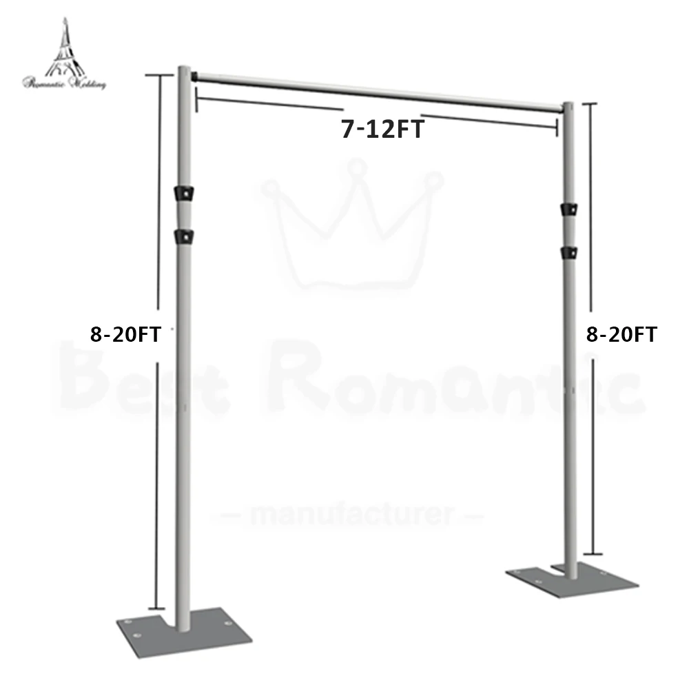 8-20ft*7-12ft wedding stage decoration square backdrop metal pipe and drape wedding structure backdrop