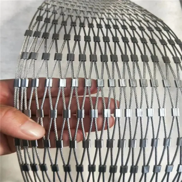 316 Stainless Steel Wire Rope Mesh Netting Inox Cable Flexible Green Wall Balustrade Zoo Aviary Safety Stair Rail Zoo Aviary