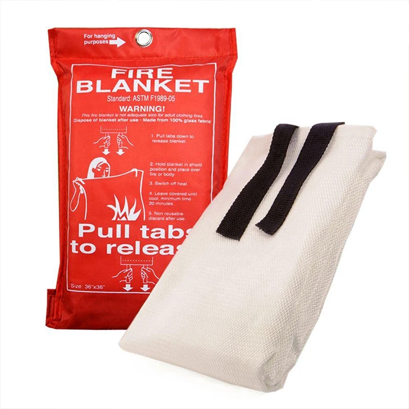 Fiberglass Fire Blanket for Emergency Survival Flame Retardant Protection and Heat Insulation Fiberglass Fire Blanket
