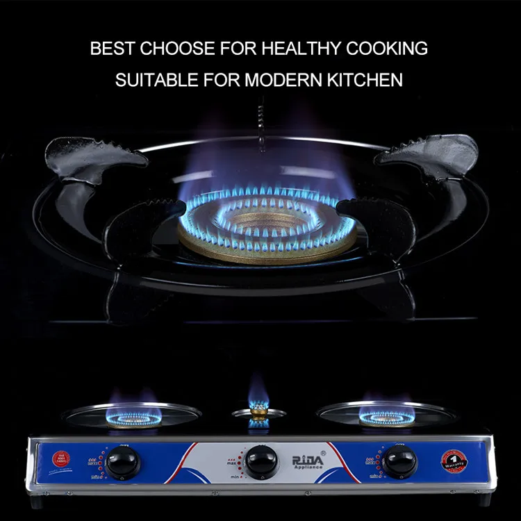 Wholesale cheap price 3 burner iron compact table top cooking portable mini gas stove