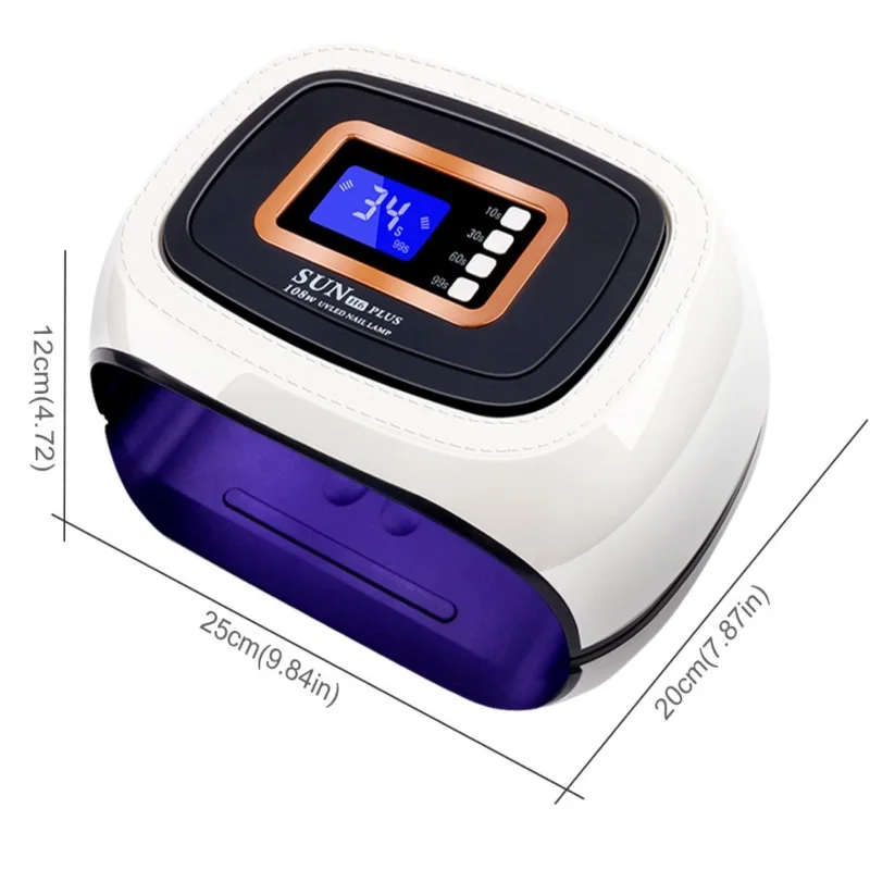 Double Hands Sun H6 Plus Nail Lamp 108W Big Space Professional Gel Polish Drying Two Hands UV LED Manicure Dryer For Salons