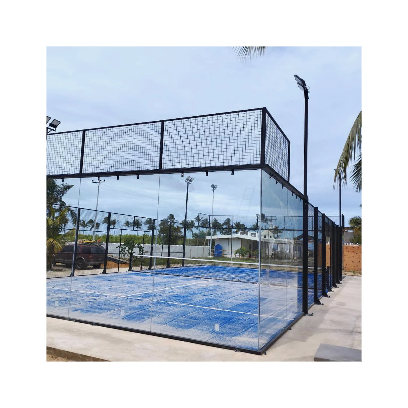 Manufacturer Directly Newest Design Best Vision Without Corner Columns Super Full Panoramic Padel Court