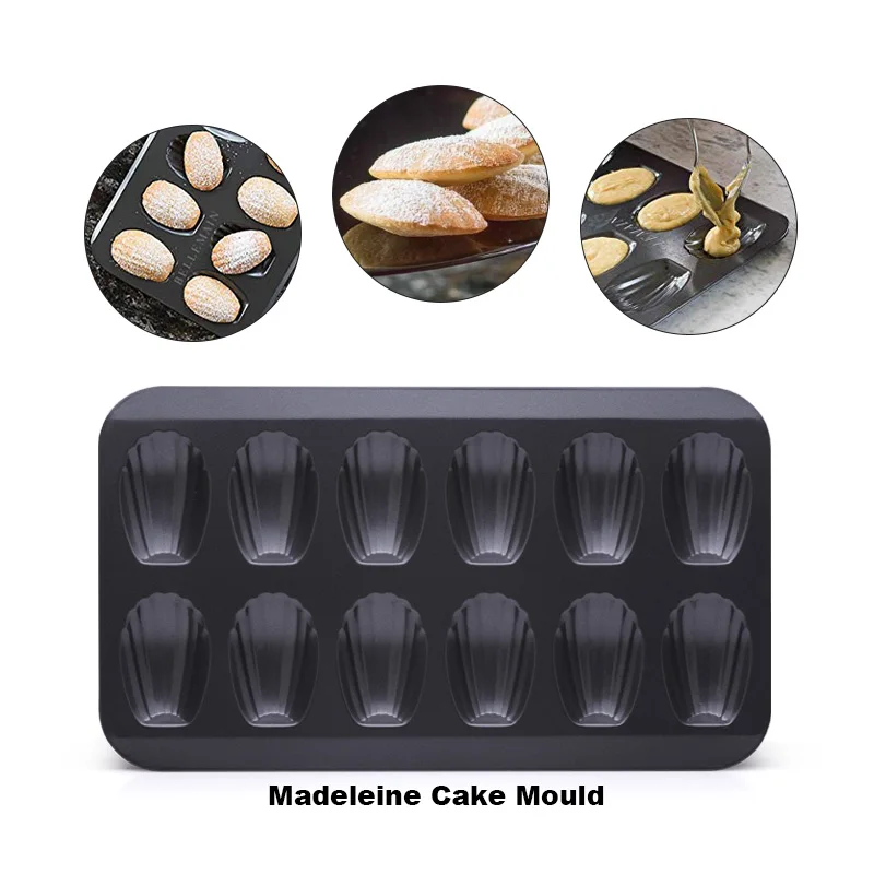 12 holes stainless steel shell shape cake pan for baking