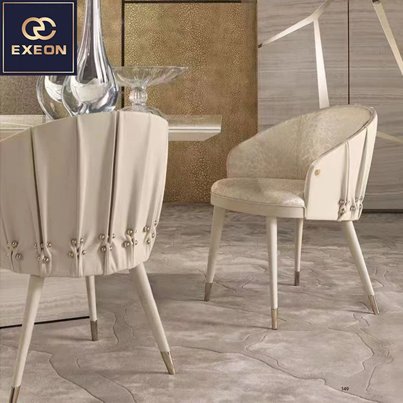 Italian Light Luxury Modern Dining Chair High-end Villa Restaurant Design Style Backrest Dining Chair