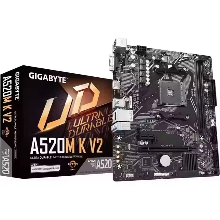 GIGABYTE A520M-K V2 Computer Motherboard Socket AM4 SATA M.2 AMD A520 64GB Motherboard