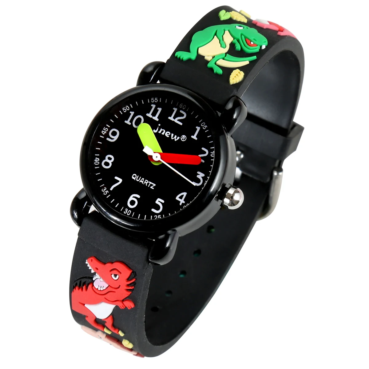 Waterproof Black Quartz Watch Dinosaur Pattern for Boys Cartoon cheap price children watches kids
