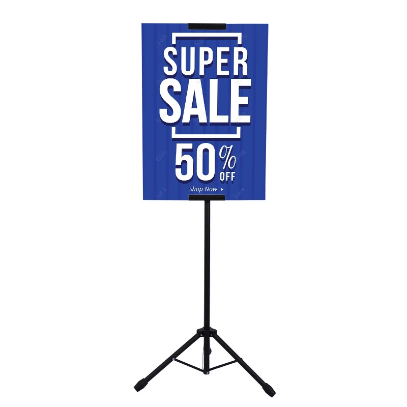 New Popular Selling Tripod Banner Stand With Adjustable Poster Stand Retractable Height For Board Sign Display