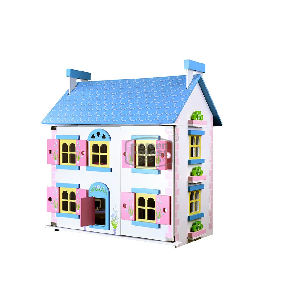 Lovely Wooden Doll Cottage  Kids Pretend house Toy(Dolls and Furniture not include)