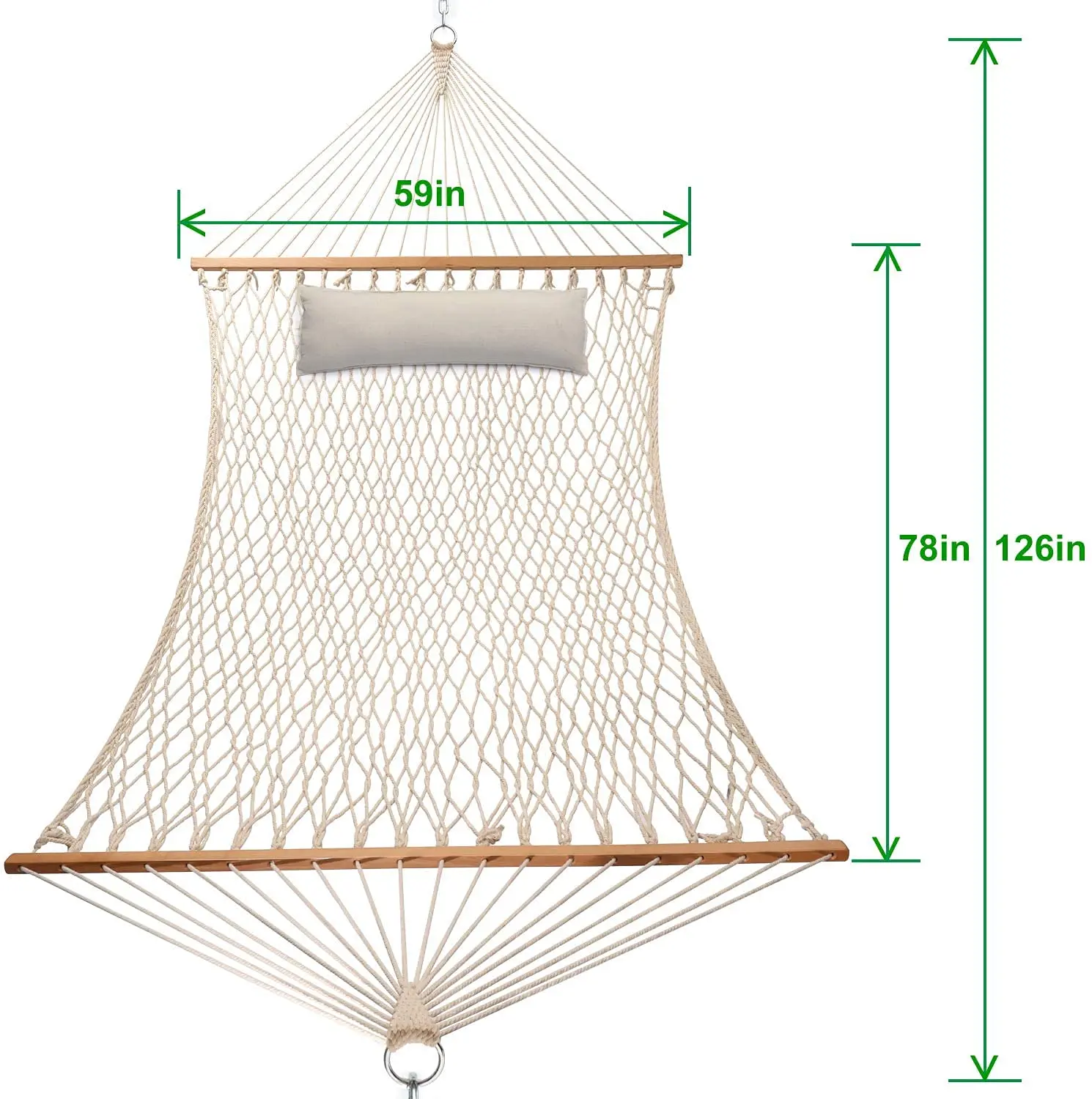 Wholesale Prices Traditional Cotton Rope Outdoor Hammock Hammock Swing with Chain and Hooks
