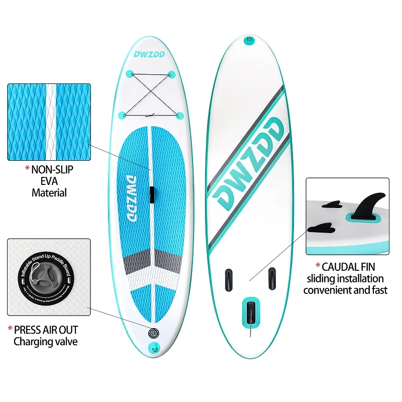 
high quality cheap sup padle paddle board inflatable surf board inflatable paddle board green 
