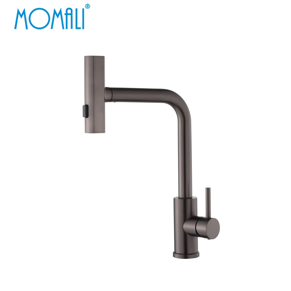 Momali 360 degree color stainless steel sus 304 commercial pull out pull-out kitchen faucet for sink