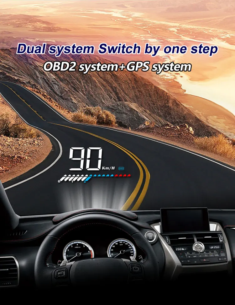 Auto diagnostic tool 2023 Best Sell M7 GPS+OBD2 smart gauge Car huds Head Up Display with GPS navigation