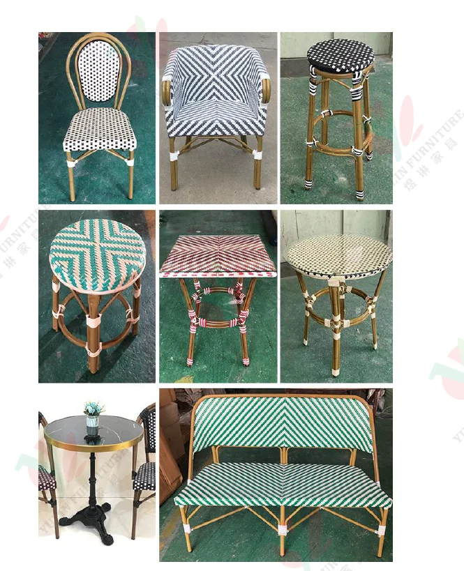 French Bistro Bamboo Look Outdoor Chairs for Restaurant and Cafe