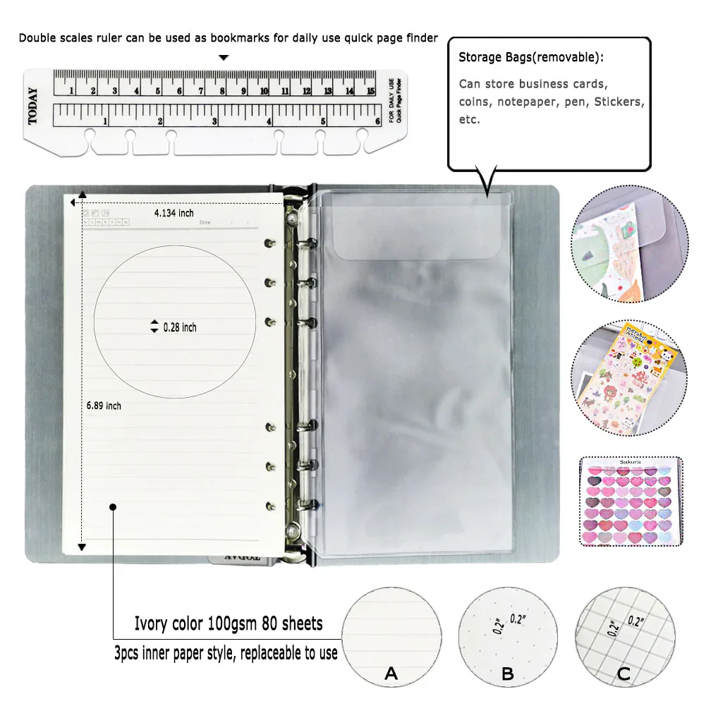 sublimation metal aluminum cover ring binder gifts box paper notebook