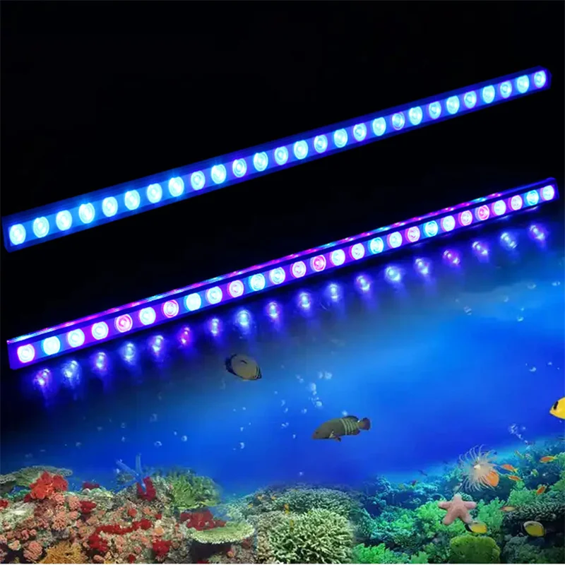 2023 New Thick Aluminum Aquatic Coral Reef Tank Light Seawater Marine IP65 Waterproof LED Full Spectrum Aquarium Light