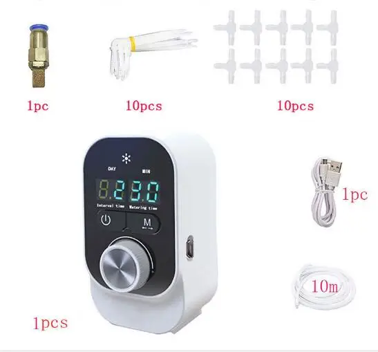 Automatic Drip Irrigation Kit Mini Size Big Power Houseplants Self Watering System 1-23 Hour1-30 Day Interval Programmable Timer