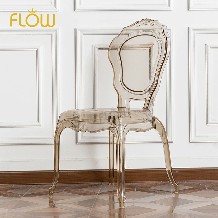 wholesale Hot Selling Wedding Event High Back Princess chair Acrylic plastic Ghost Clear Party throne dining Chair for events