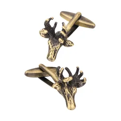 SAVOYSHI Vintage Bronze deer Cufflinks for Mens High quality Metal Shirt Cuff links Brand Jewelry Support customization