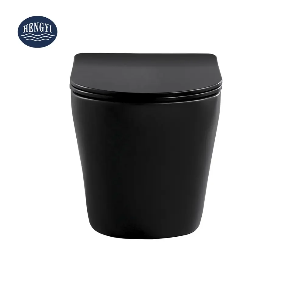 HY-3380MB Matte Black Toilets Concealed Tank Floor Mounted Water Closet Sanitary Ware Wall Hung One Piece Toilet