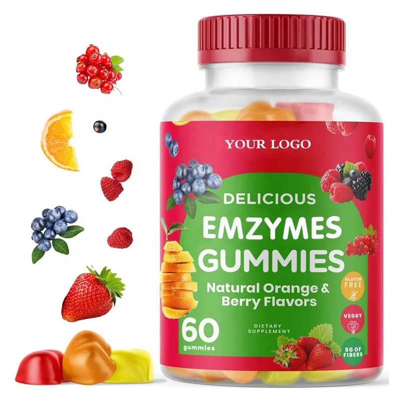 Custom LOGO Wholesale Organic Serrapeptase Enzyme Gummies Super Weight Loss Transglutaminase Enzyme Gummies