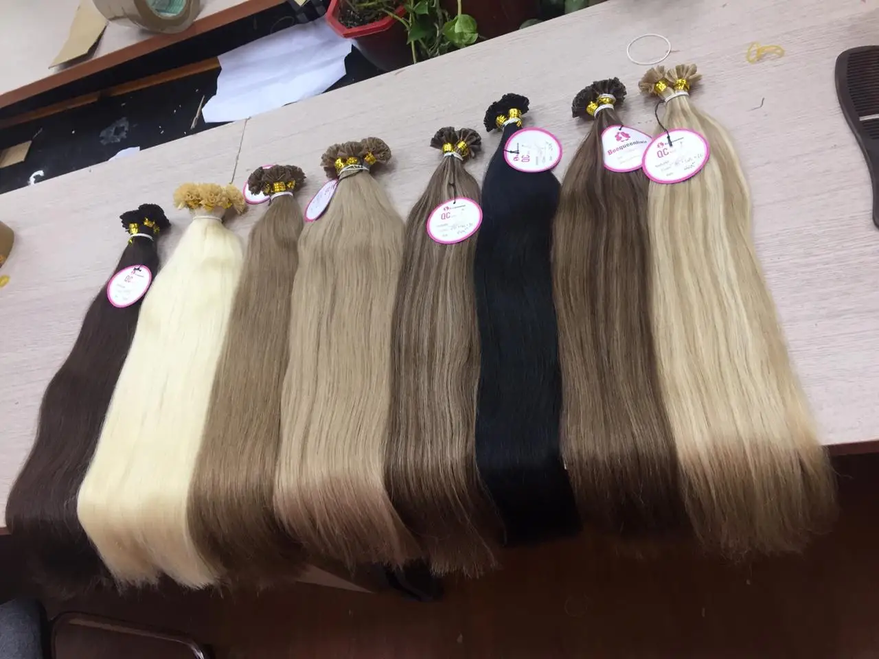 
Cuticle Aligned nail hair extention u tip human hair extention sale 100% keratin pre bonded peruvian Human Hair Toppee 