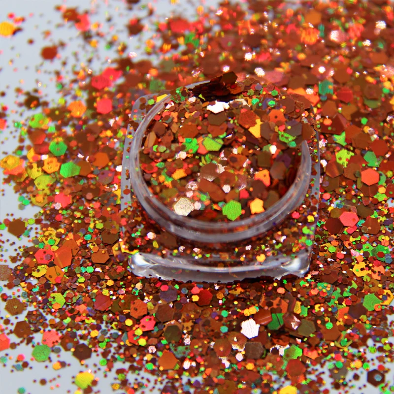 Top Selling Holographic Chunky Mixed Polyester Glitters Bulk Pack for Nail Body Epoxy Craft Tumbler for Christmas Decorations