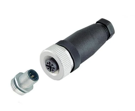 M12 90 degree plastic connectors 4pin	Amphenol connector 4pin	M12 Panel mount connector 4pin