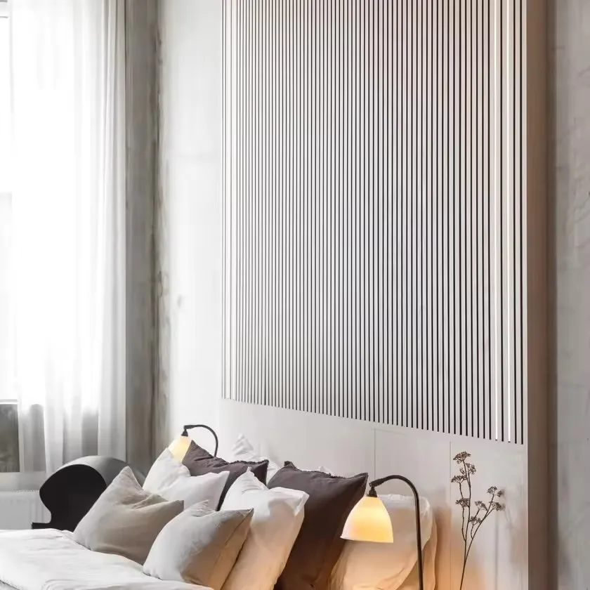 New Product DIY Self Adhesive Decorative Acoustic Panels Wall Interior Slat Sound Wall Panels