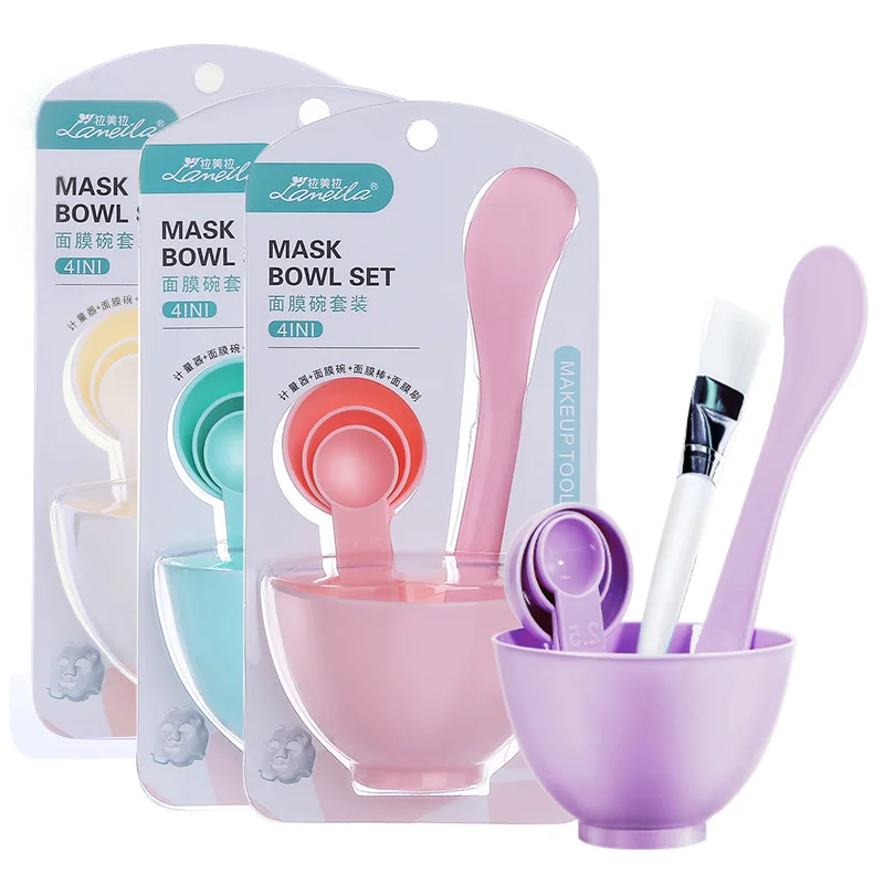 Eco Friendly 6pcs/Set DIY Face Mixing Bowl Set Brush Mixing Stick Spoon Facial Makeup Tool Kit