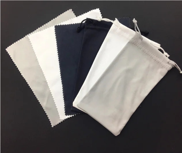 220g Superfine Fiberglass Pouch Bag Case and Clothing Sungalsses Packaging Set Eyewear Soft Microfiber Bag Wholesale