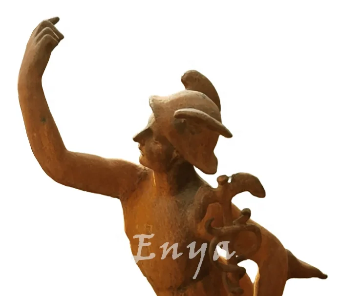 Garden Metal Ornaments Lawn Outsides Flying Mercury Antique Replica Religious Statue Roman God Sculpture Outdoor Decoration
