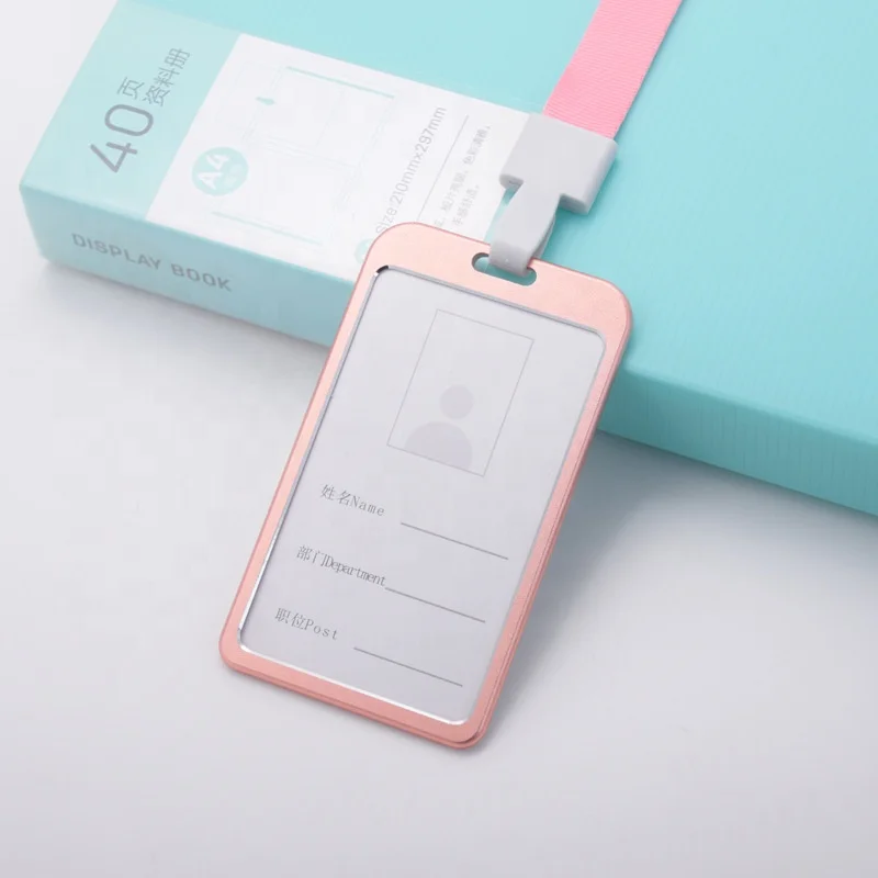 Customize Waterproof Aluminium Alloy Lanyard ID Card Badge Holder Case