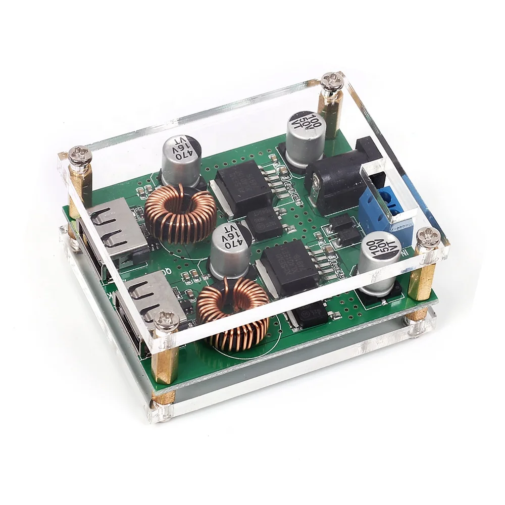 DC Fast Charging DC-DC Step Down Module 8-36V to 5V 9V 12V 25W Car Power Buck Converter 2-Channel 2 Port USB Voltage Regulator