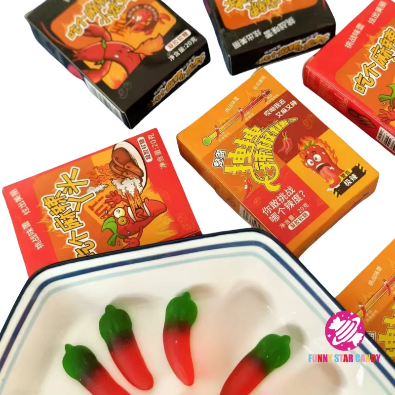 Новый продукт индивидуальная заколка очень острая мягкая конфетная смесь цвет Чили острый вкус желе конфеты