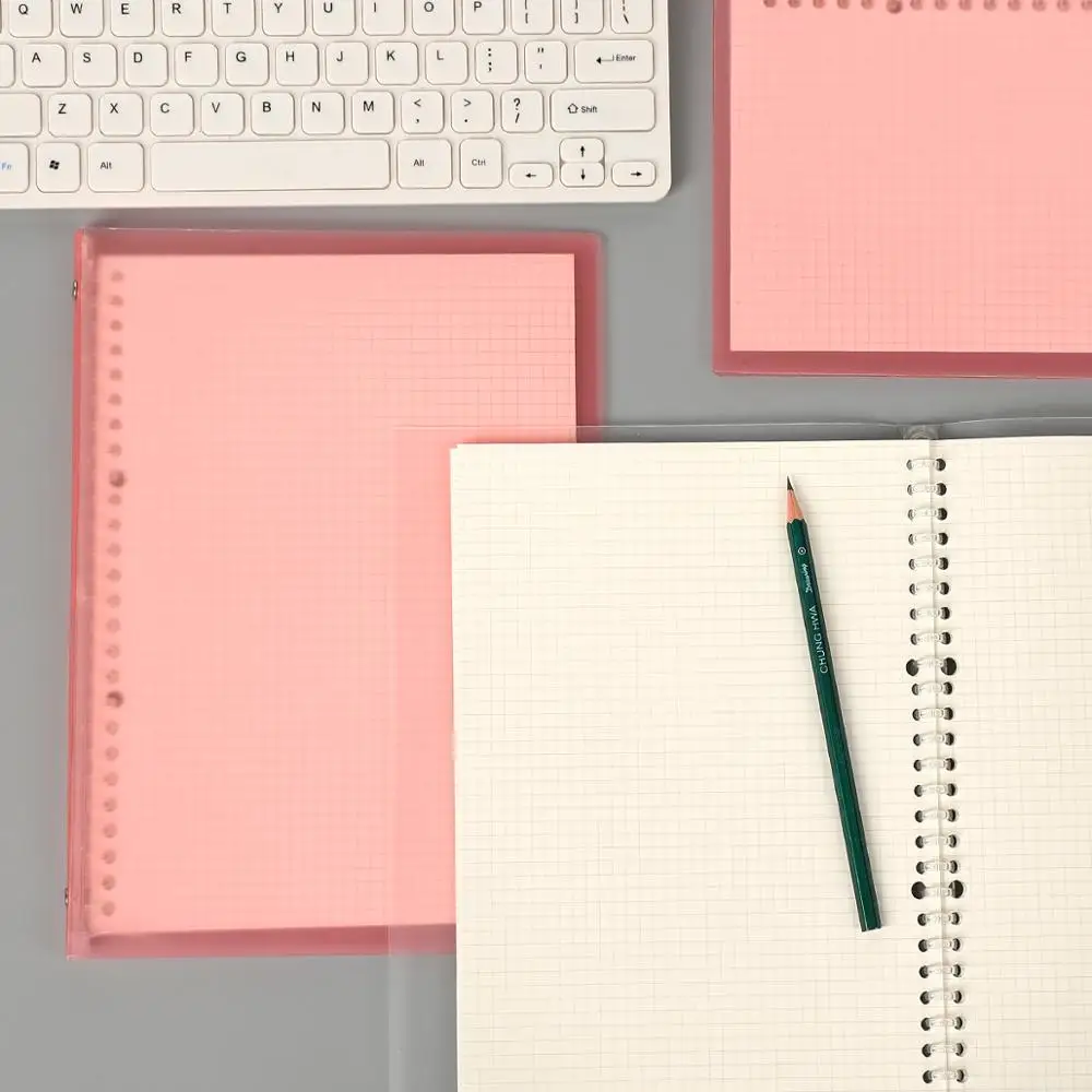 A5 easy to folder student notebook lightweight with PP cover waterproof 20 rings binder folder office journal