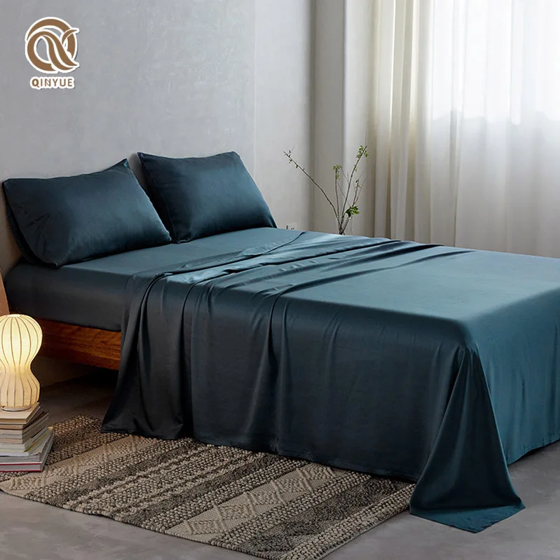 Wholesalers Factory Queen Bedsheet Bedding Set 300 TC Bamboo Bed Cover Fitted Bed Sheets With Elastic Bands Sheet Bed