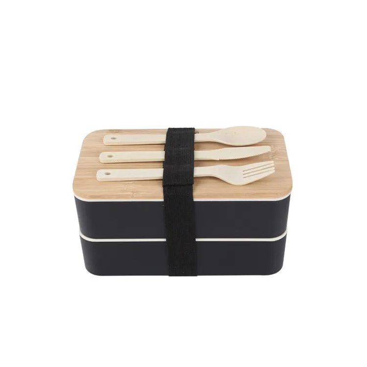RPET  Plastic Bento Lunch Box With Divider and Cutlery Lunch Containers for Kids