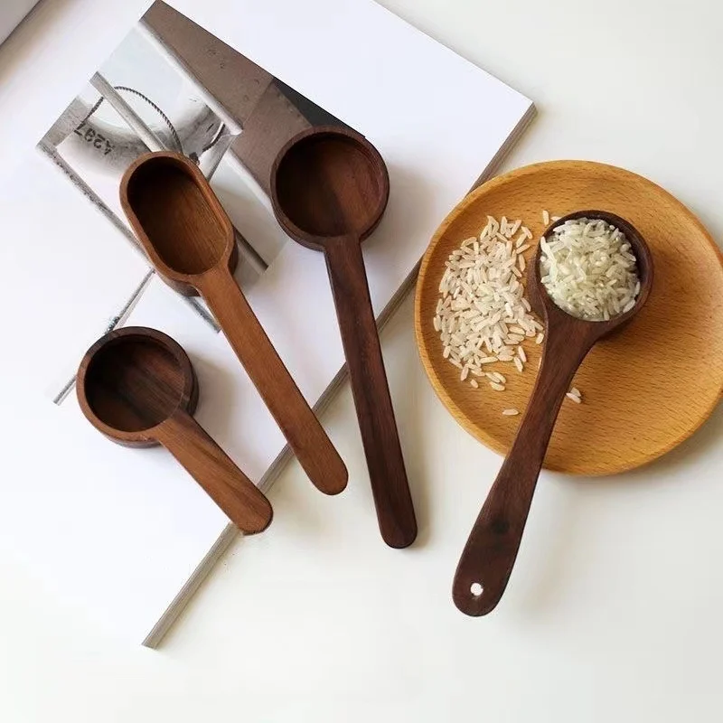 Black Walnut Wooden Coffee Measuring Scoop Wooden Tableware Coffee Tea Measuring Spoon
