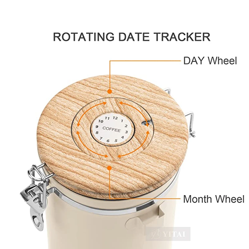 Custom Kitchen Storage Can Set Of Jar Coffee Tea Sugar Stainless Steel Metal Canister Sets With Wooden Lid