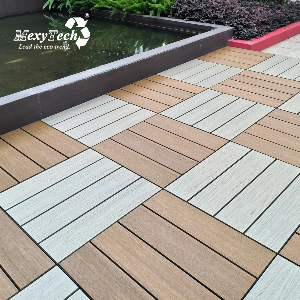 ECO Quick Easy Assembly Outdoor Roof Top Tiles X 12 Composite Interlocking Deck Tile WPC