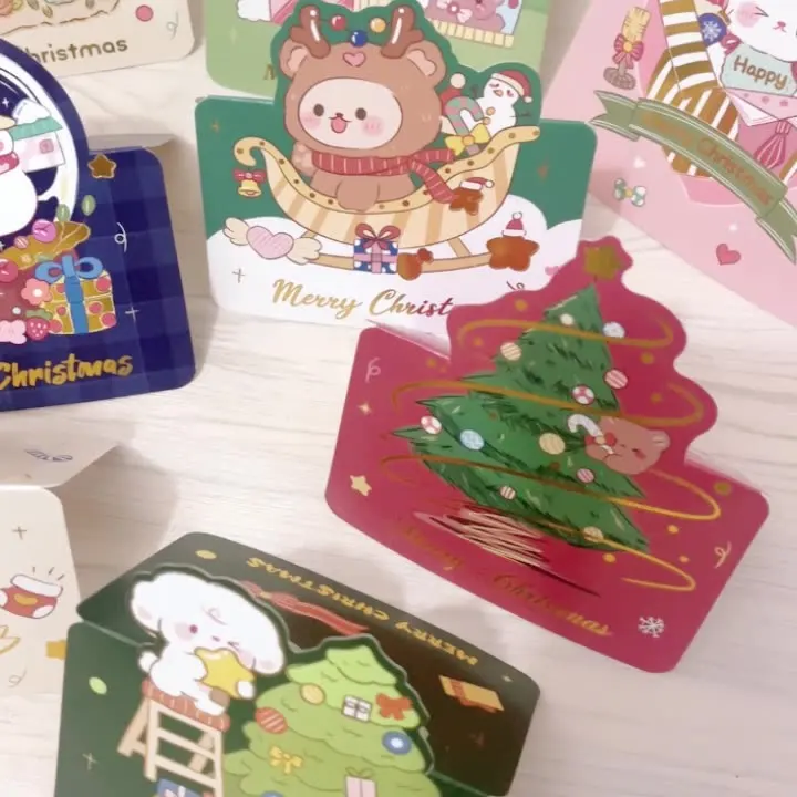 Christmas Greeting Gard Enveloppe Packaging Postcard Holder Letter Paper Greeting Card Thank You Card