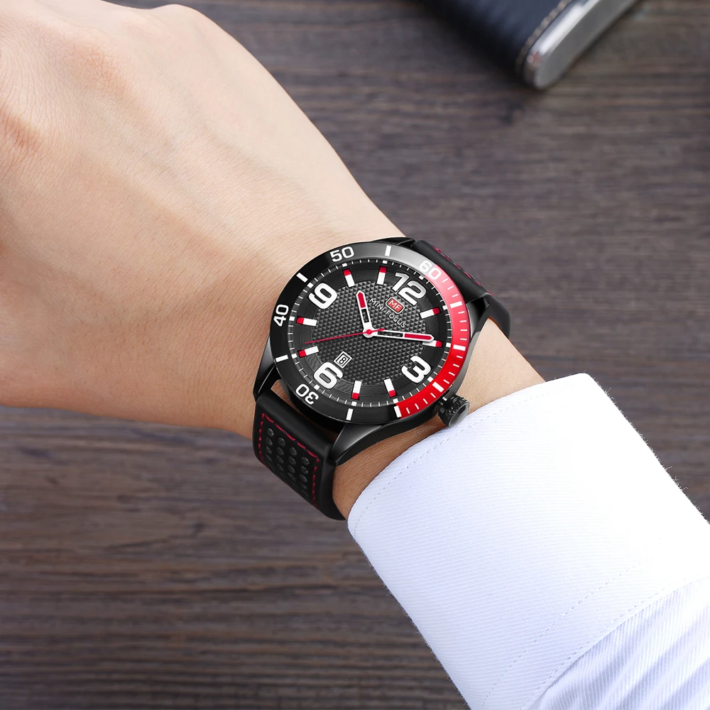 MINI FOCUS MF0155G Business Casual Quartz Watch Men  advertising  Arabic Number Waterproof Calendar Islamic Wrist watches