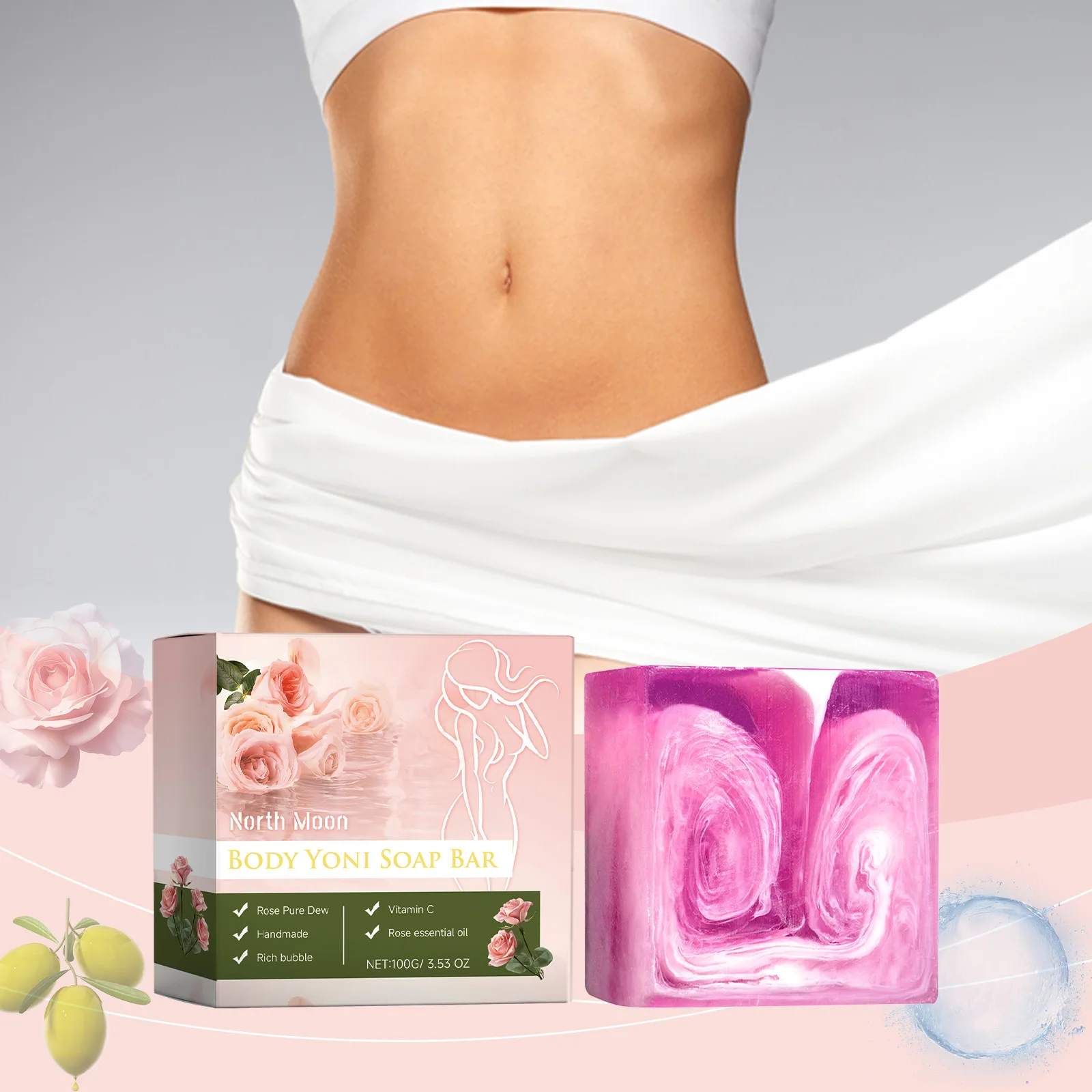 2024 Popular Lady Skin Tendering Caring Woman Body Cleaning Showering Skin Hydrating Nourishing Tendering Soap