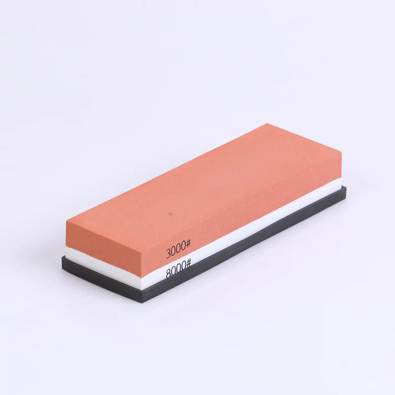 1000/6000  3000/8000  double-sided white corundum sharpening oil stone kitchen whetstone with base auxiliary knife